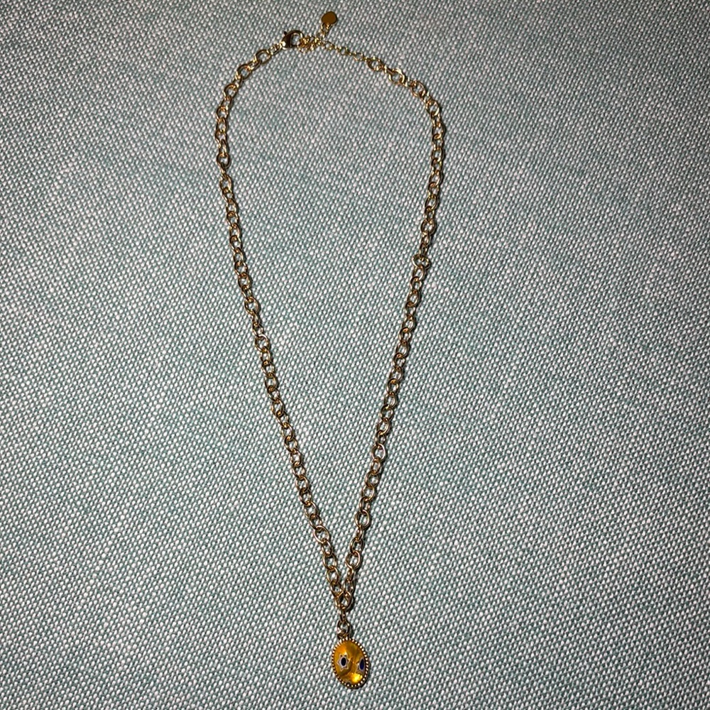 Elegant Gold Necklace with Yellow Murano Glass Pendant